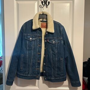 Levi's Cream Sherpa Lined Jacket